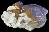 Purple Fluorite Crystal Cluster with Calcite Druze - Pakistan #90663-1